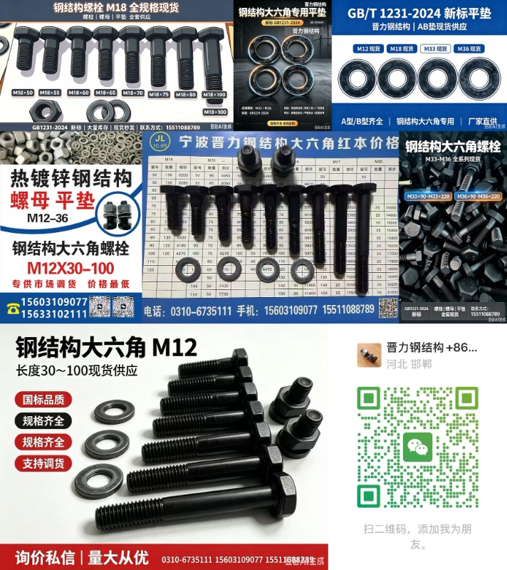 GB1231-2024钢结构大六角，型号M12,M18,M33,M36全系列现货（第 1 张）