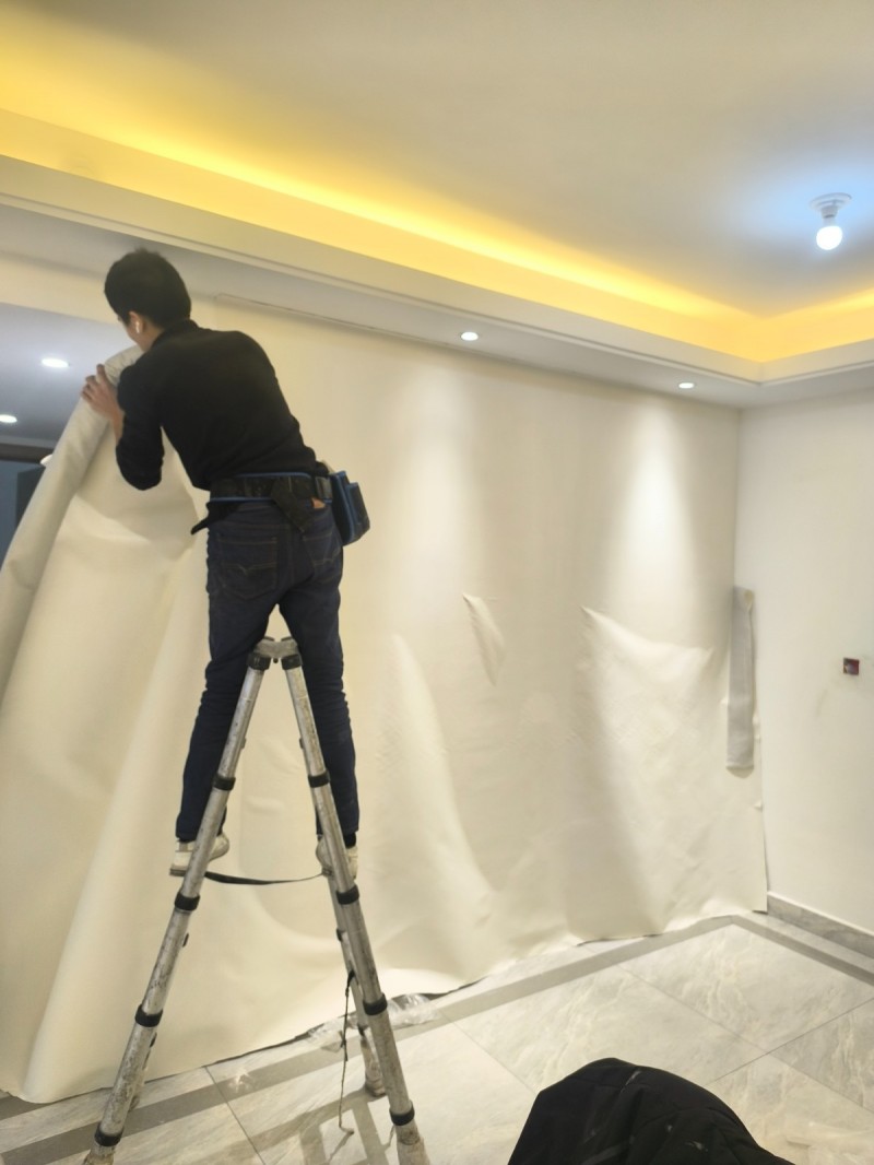 专业施工团队、老房翻新、全屋定制、设计、老旧墙腻子乳胶漆施工
☎️承接贴壁纸墙（第 9 张）