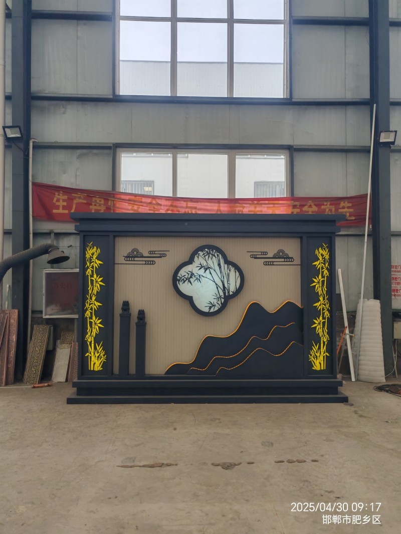 别墅门源头厂家，纯铝新中式门楼，纯铝影壁墙，别墅门。钢铜门。铝雕刻大门。上门测量（第 4 张）
