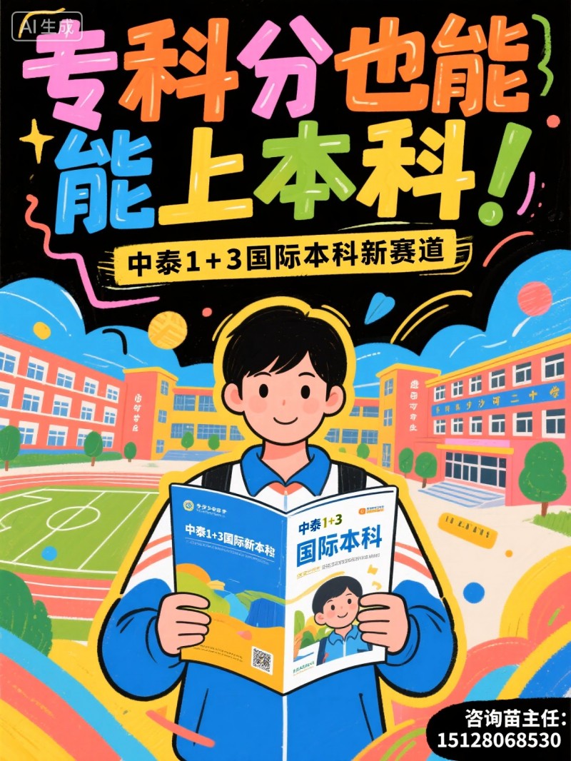 高考不理想？别慌！✨
天津科技大学 & 河北金融学院
「1+3全日制国际本科（第 1 张）