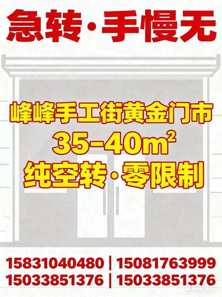 急转峰峰手工街35平～40平门市！空转（第 1 张）