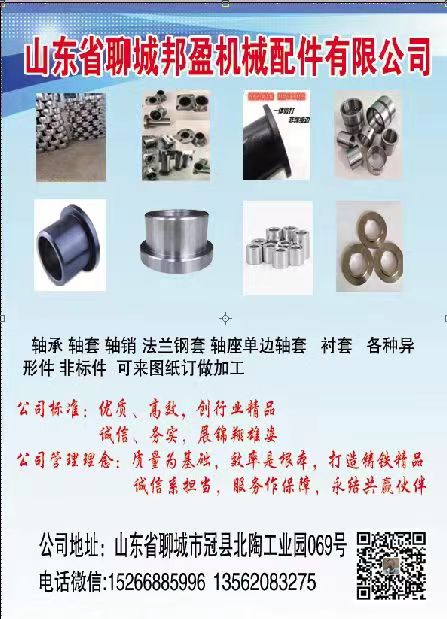 聊城邦盈机械配件有限公司
轴承，轴套，轴销，法兰钢套，轴座单边轴套，衬套，各种（第 1 张）