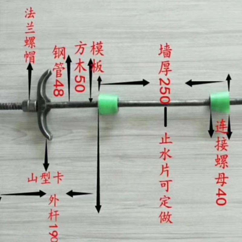 建筑配件 卓建紧固件
1.地铁管道锚栓
2.建筑配件，三段式穿墙螺栓及其配件（第 3 张）