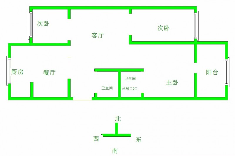 出租单元楼（无物业费），三室两厅，4楼。价格面议，非诚勿扰。（第 4 张）