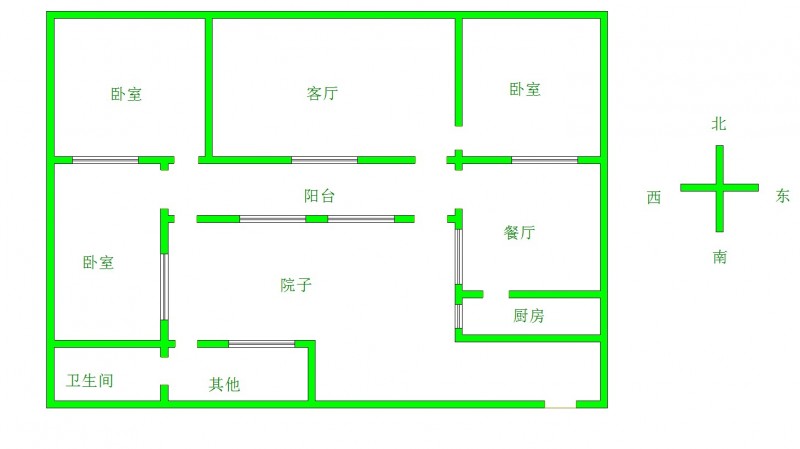 独院三间，水电暖齐全，拎包入住（第 1 张）