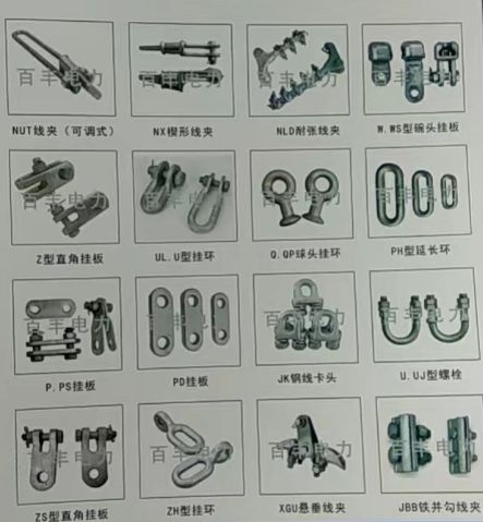 公司经营产品有:UT、楔形、耐张、弯头、JK线夹、U型环、延长环、球头环、直角挂（第 1 张）