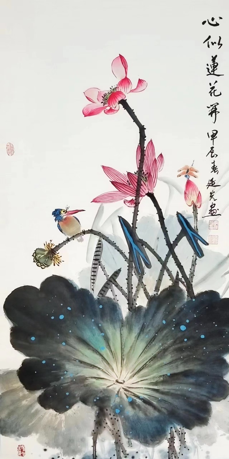 著名花鸟画家李延光
​三尺整张100*50cm合影视频！（第 2 张）