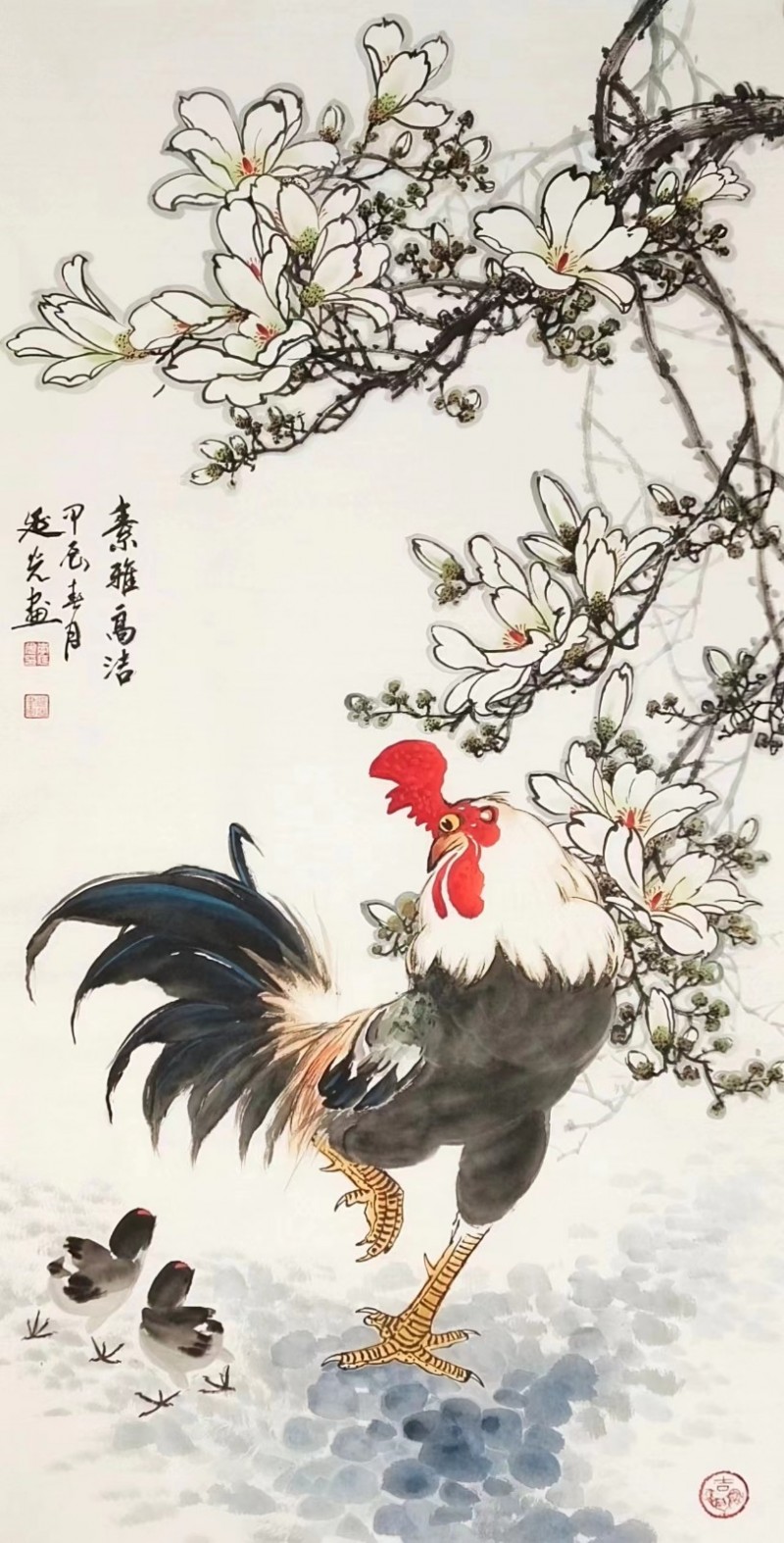 著名花鸟画家李延光
​三尺整张100*50cm合影视频！（第 1 张）