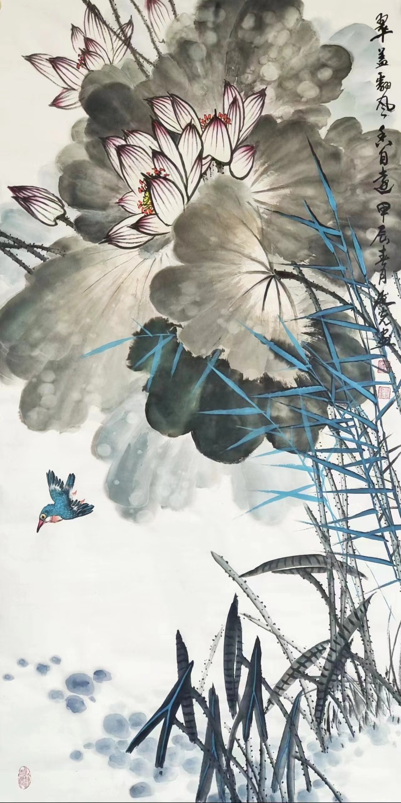 著名花鸟画家李延光
​三尺整张100*50cm合影视频！（第 7 张）