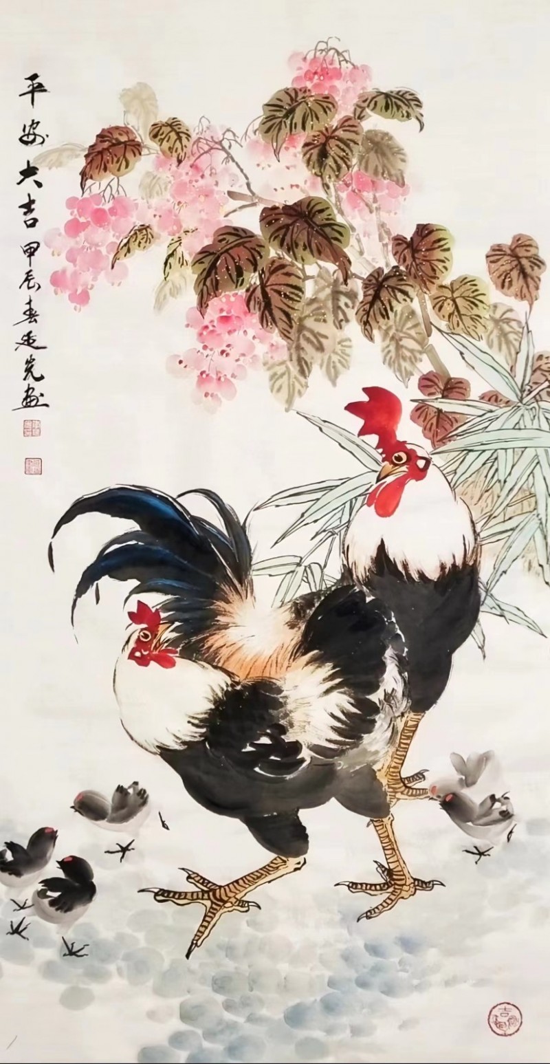 著名花鸟画家李延光
​三尺整张100*50cm合影视频！（第 8 张）