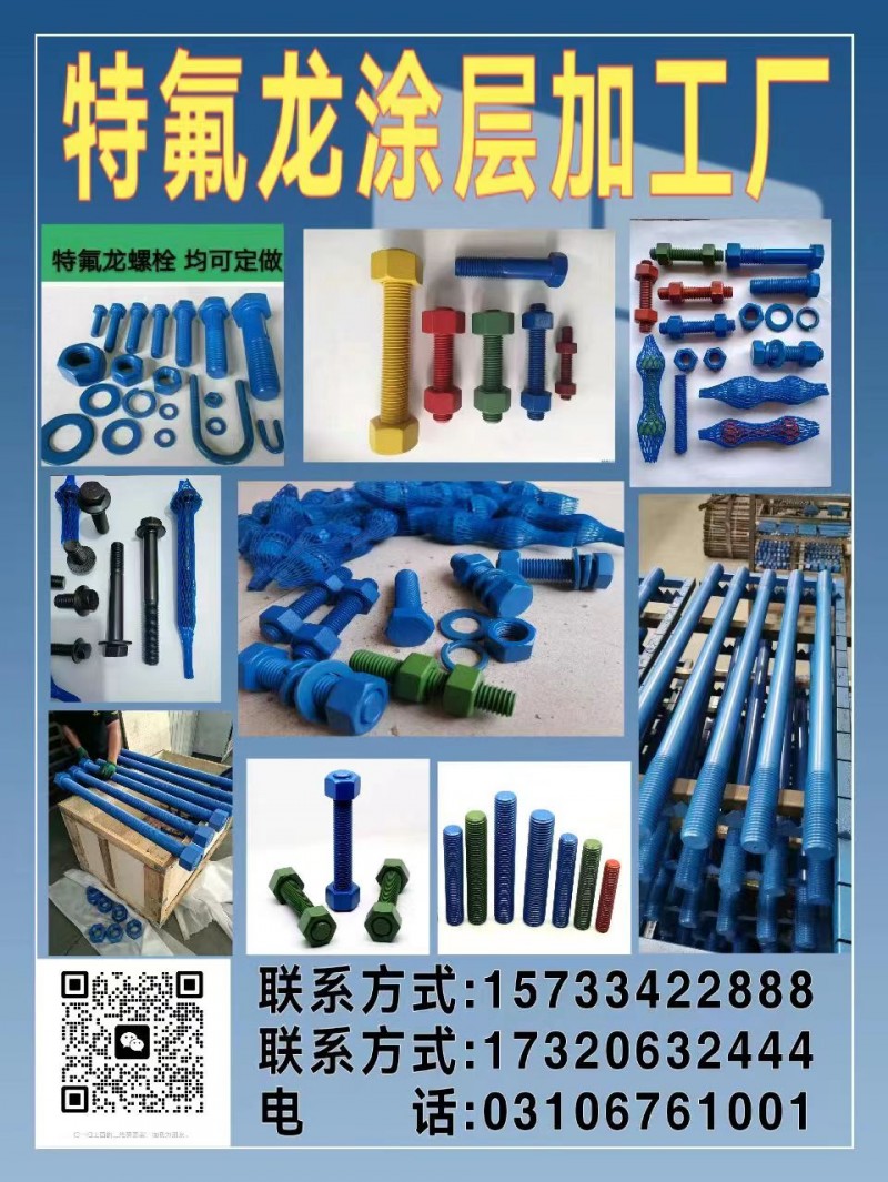 特氟龙涂层加工厂
螺栓螺母等各种金属均可订做特氟龙（PTFE/XYLAN）聚四（第 1 张）