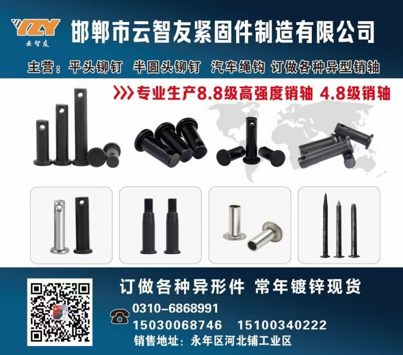 云智友铆钉销轴 
本色镀锌现货   量大优惠 5/16—60         （第 1 张）