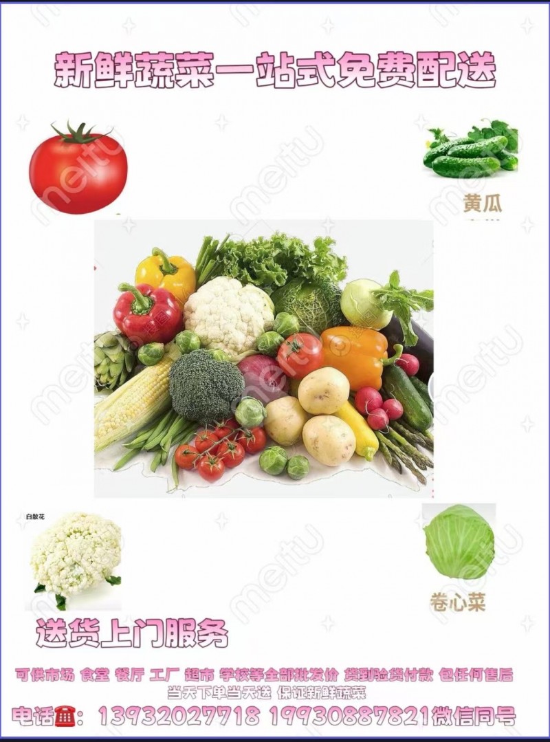 新鲜蔬菜一站式免费配送服务站可供食堂超市餐厅饭店学校工厂等全部批发价货到验货付款（第 1 张）