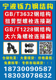 宁波铄力钢结构螺栓 GB/T3632钢结构扭剪型螺栓连接副 GB/T1228钢结（第 1 张）