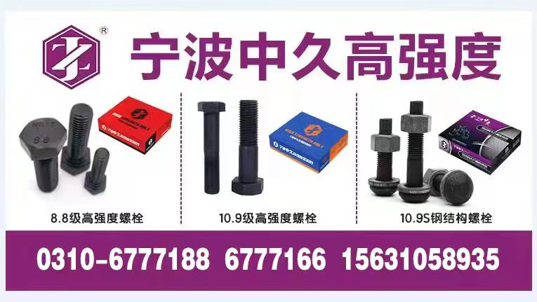 宁波中久高强度
8.8级高强度螺栓
10.9级高强度螺栓
10.9S钢结构（第 1 张）