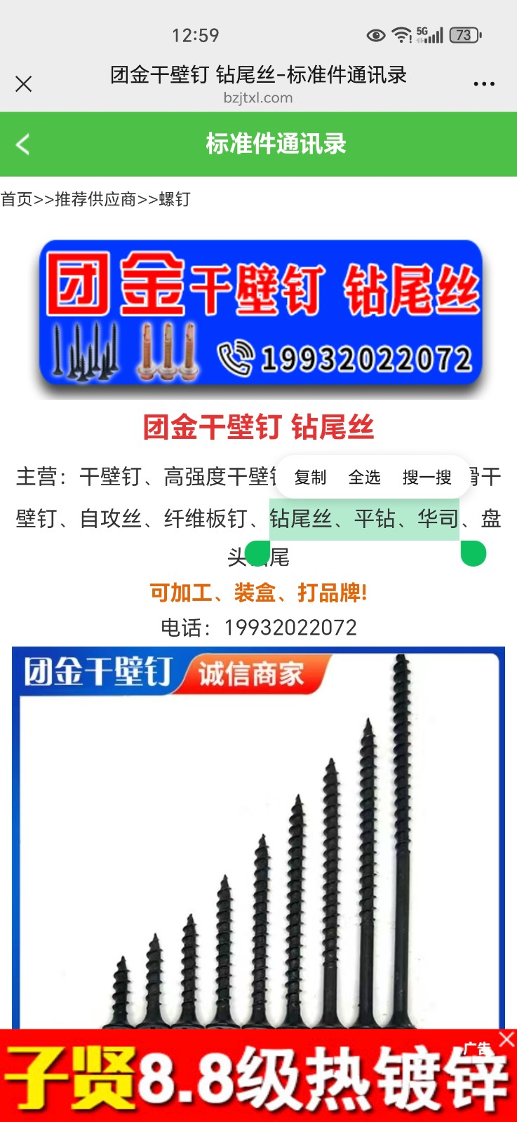 干壁钉，钻尾丝，平钻，华司（第 2 张）