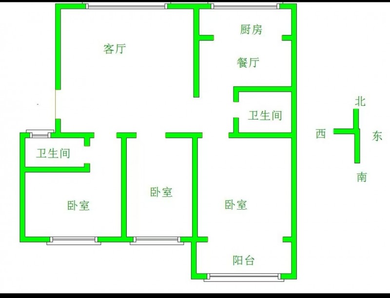 飞宇北区  135平  带小房 三室两厅两卫  三面卧室朝阳   可随时看房（第 1 张）