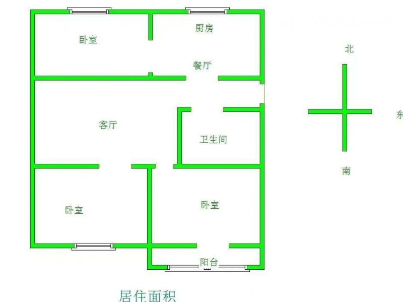位置：东召庄村化肥厂，总楼层五层，出售二楼，户型：三室两厅一卫，户型方正，南北通（第 1 张）