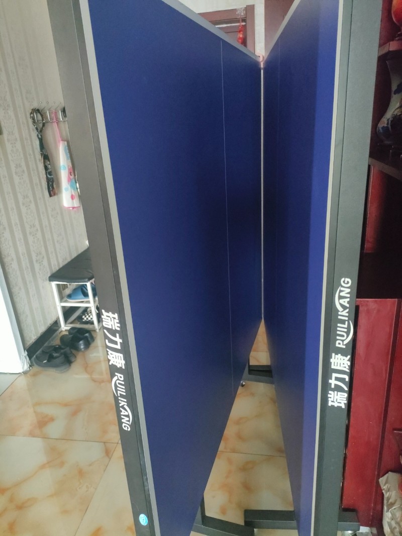瑞力康标准乒乓球桌，蓝色台面，带轮可折叠。国标尺寸2.74米×1.525米×0.（第 2 张）