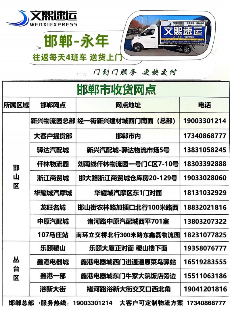 文熙速运·邯郸同城急送强势入驻永年！！！   直揽直派 | 送货上门 | 极速送（第 3 张）