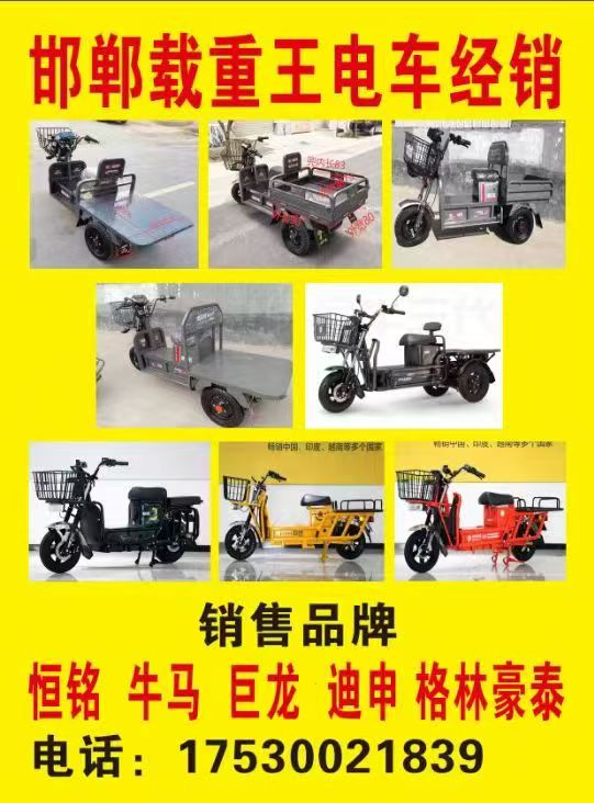 邯郸载重王电车经销 
销售品牌  恒铭 牛马 巨龙 迪申 格林豪泰（第 1 张）