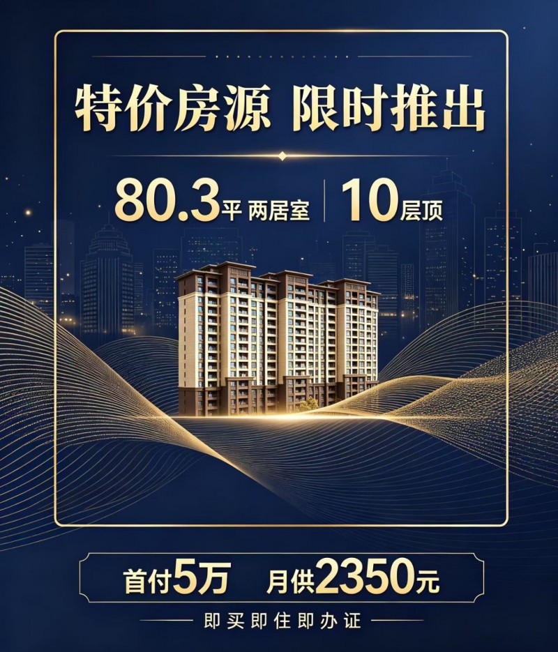 永年新老城区交汇，80平两居，首付五万，总高10层，公摊小，学区二实富强中学（第 1 张）